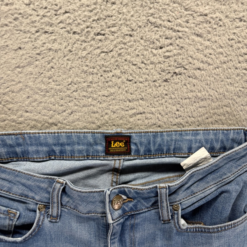 Lee Legendary Jeans Womens 12 Blue Cotton Denim Straight Workwear Faded Stretch - Picture 3 of 11